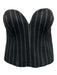 the kemist Size 18 Black & Gray Wool Blend Pinstripe Wide Leg Blazer Pant Set Black & Gray / 18