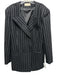 the kemist Size 18 Black & Gray Wool Blend Pinstripe Wide Leg Blazer Pant Set Black & Gray / 18