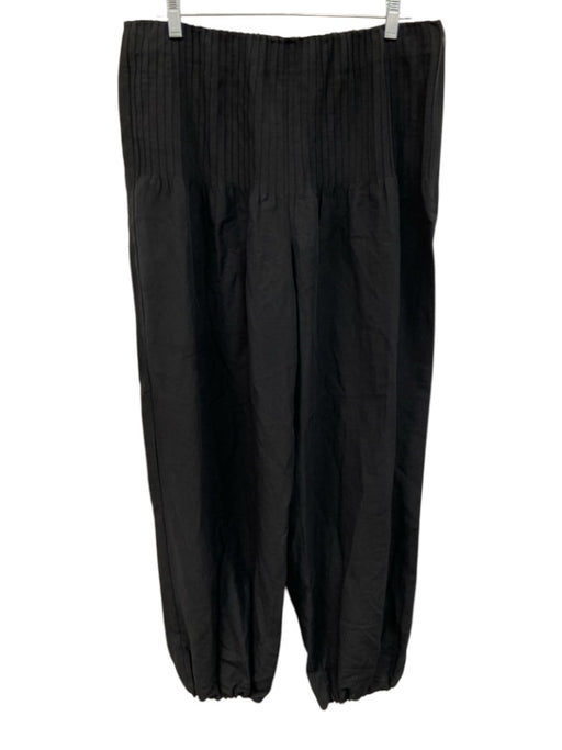 Vince Size 14 Black Cotton Side Zip Pintuck Jogger Ankle Pants Black / 14