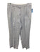 Banana Republic Size 14 White & Blue Linen Pinstripe Side Button Blazer Pant Set White & Blue / 14