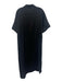 COS Size Medium Black Linen Short Sleeve Dolman Sleeve Button Front Maxi Dress Black / Medium