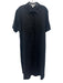 COS Size Medium Black Linen Short Sleeve Dolman Sleeve Button Front Maxi Dress Black / Medium