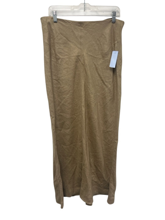 Banana Republic Size Large Tan Beige Linen Paneled Maxi Skirt Tan Beige / Large