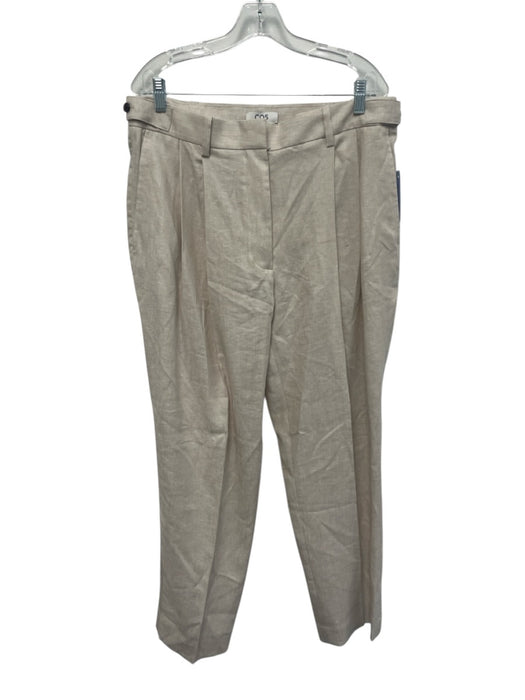 COS Size 12 Beige Linen High Rise Sleeveless Wrap Wide Leg Pant Set Beige / 12