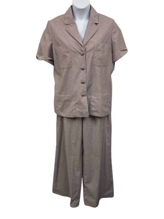 Chanel Size 46 Light Purple & Black Cotton High Rise Striped Pant Set Light Purple & Black / 46