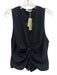 Ramy Brook Size 16 Black Polyester Trouser Buttons Metallic Thread Pants Set Black / 16