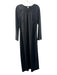 Banana Republic Size L Black Silk Long Sleeve Midi Shine Keyhole Back Dress Black / L