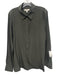 Banana Republic Size L Dark Green Silk Long Sleeve Button Up Top Dark Green / L