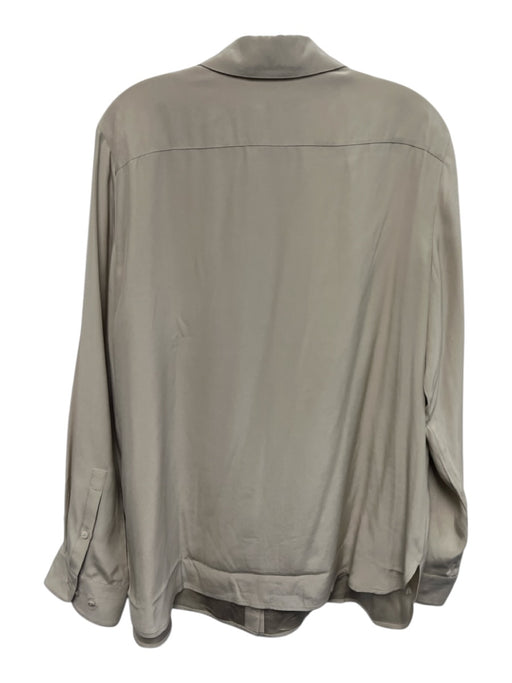 Banana Republic Size L Tan Silk Long Sleeve Button Up Top Tan / L