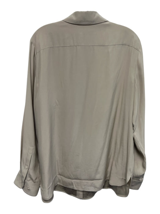 Banana Republic Size L Tan Silk Long Sleeve Button Up Top Tan / L