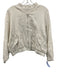Banana Republic Size L White Linen Long Sleeve Zip Up Crop Pockets Jacket White / L