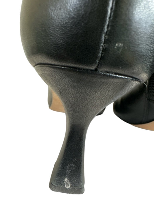 Dolce Vita Shoe Size 10 Black Leather Square Toe Midi Heel Knee High Boots Black / 10