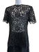 Dolce & Gabbana Size Est L Black Cotton Blend Short Sleeve Floral Lace Skirt Set Black / Est L