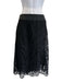Dolce & Gabbana Size Est L Black Cotton Blend Short Sleeve Floral Lace Skirt Set Black / Est L