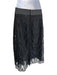 Dolce & Gabbana Size Est L Black Cotton Blend Short Sleeve Floral Lace Skirt Set Black / Est L