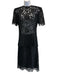 Dolce & Gabbana Size Est L Black Cotton Blend Short Sleeve Floral Lace Skirt Set Black / Est L