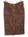 L'agence Size 10 Purple & Multi Polyester Jacket Midi Skirt Buttons Skirt Set Purple & Multi / 10