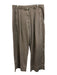Zara Size 12 Taupe Brown Cotton Zip Fly High Rise Pleated Extra Wide Leg Jeans Taupe Brown / 12