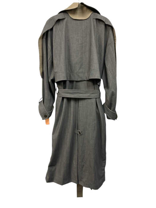 Zara Size M Gray & Beige Polyester & Wool Long Sleeve Buttons Trench Coat Gray & Beige / M