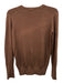 Zara Size XL Brown Viscose & Polyamide Long Sleeve Knit Gold Buttons Top Brown / XL