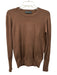Zara Size XL Brown Viscose & Polyamide Long Sleeve Knit Gold Buttons Top Brown / XL