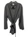 COS Size 44 Gray Polyester & Wool Long Sleeve Buttons Pintuck Waist Tie Top Gray / 44