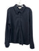 COS Size XL Navy Blue Viscose & Polyamide Long Sleeve Buttons Collar Top Navy Blue / XL
