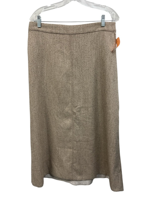 Zara Size L/XL Beige & Black Polyester & Viscose Pockets Herringbone Skirt Set Beige & Black / L/XL