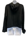 Brunello Cucinelli Size S Black Cotton & Elastane Contrast Stitch Hoodie Jacket Black / S