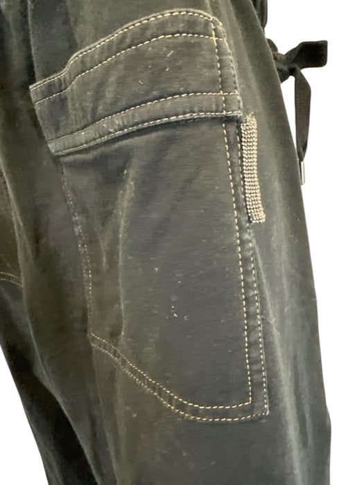 Brunello Cucinelli Size M Black Cotton & Elastane Elastic Drawstring Waist Pants Black / M