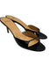 Francesco Russo Shoe Size 41 Black Embossed Leather Peep Toe Slip On Mules Black / 41