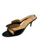 Francesco Russo Shoe Size 41 Black Embossed Leather Peep Toe Slip On Mules Black / 41