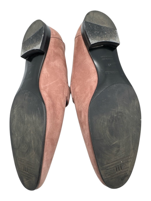 Hermes Shoe Size 41 Dusty Pink Suede Silver Hardware Logo Slip On Loafers Dusty Pink / 41