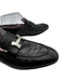 Hermes Shoe Size 41 Black Leather Silver Logo Slip On Dress Loafers Black / 41