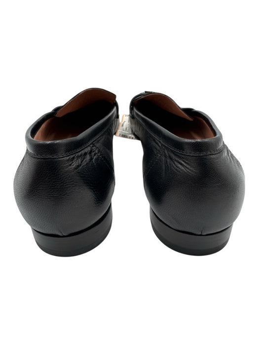 Hermes Shoe Size 41 Black Leather Silver Logo Slip On Dress Loafers Black / 41