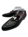 Hermes Shoe Size 41 Black Leather Silver Logo Slip On Dress Loafers Black / 41