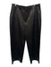 Lafayette 148 Size 14 Black Lambskin Leather High Rise Wide Leg Zip & Hook Pants Black / 14