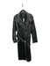 Zara Size L Dark Gray Green Leather Shiny Trench Flap Pockets Belted Coat Dark Gray Green / L