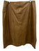 St John Size 16 Tan Brown Leather Stitch Detail Back Zip Below Knee Skirt Tan Brown / 16