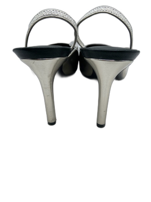 Karl Lagerfeld Shoe Size 7.5 Silver Synthetic Leather Pointed Toe Stiletto Pumps Silver / 7.5