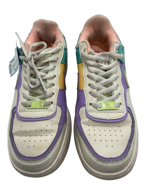 Nike Shoe Size 6.5 Cream, Purple, Multi Leather Lace Up Low Top Pastels Sneakers Cream, Purple, Multi / 6.5