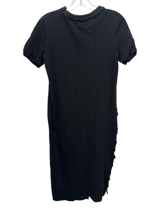 3.1 Phillip Lim Size S Black Cotton Side Button Short Sleeve Seam Detail Dress Black / S