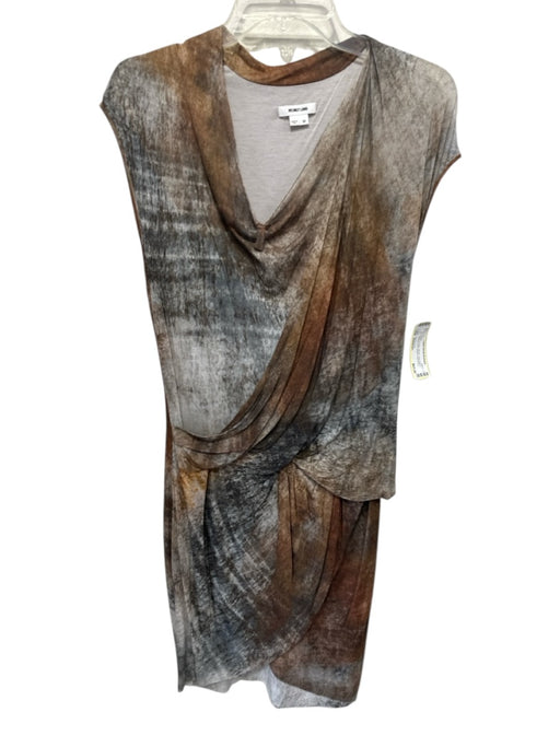 Helmut Lang Size Medium Brown & Gray Modal Long Sleeve Abstract Print Dress Brown & Gray / Medium