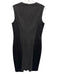 Ralph Lauren Size 10 Gray & Black Wool & leather Sleeveless Fabic Block Dress Gray & Black / 10
