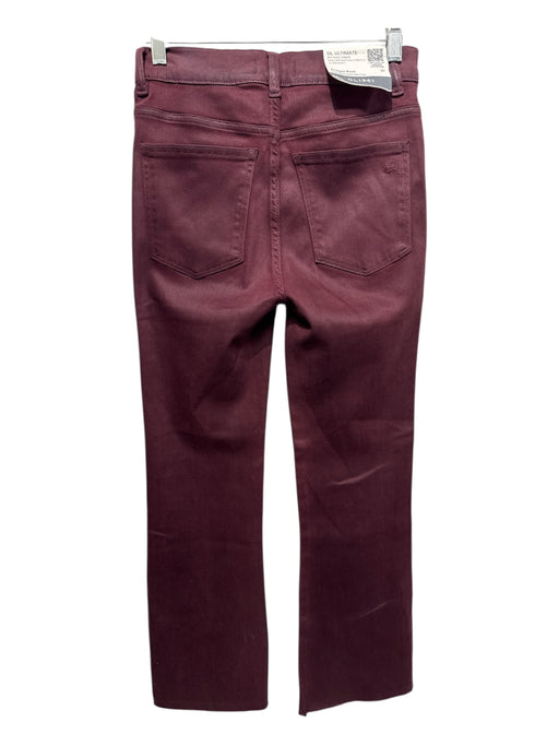DL1961 Size 27 Maroon Red Lyocell blend Coated High Rise Zip & Button Jeans Maroon Red / 27