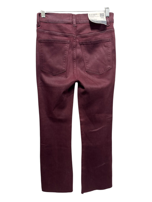 DL1961 Size 27 Maroon Red Lyocell blend Coated High Rise Zip & Button Jeans Maroon Red / 27