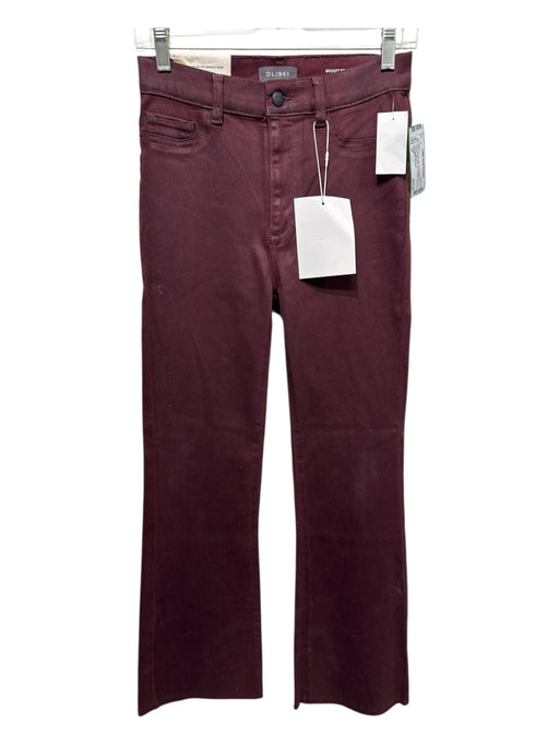 DL1961 Size 27 Maroon Red Lyocell blend Coated High Rise Zip & Button Jeans Maroon Red / 27