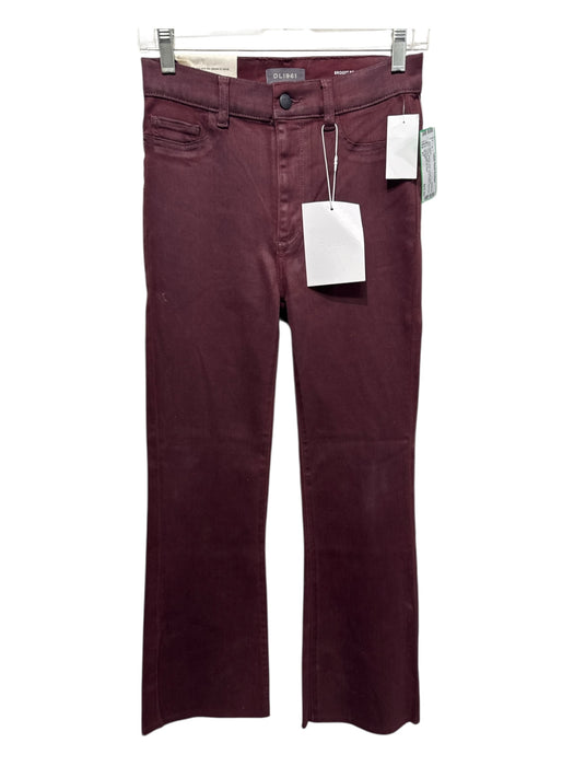 DL1961 Size 27 Maroon Red Lyocell blend Coated High Rise Zip & Button Jeans Maroon Red / 27