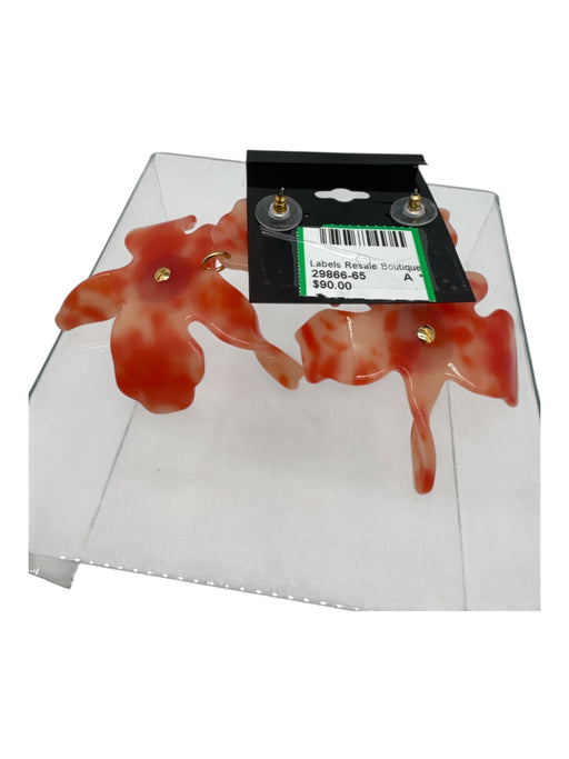 Lele Sadoughi Orange 14K Gold Plated Pave Crystal Flower Post Back Earrings Orange