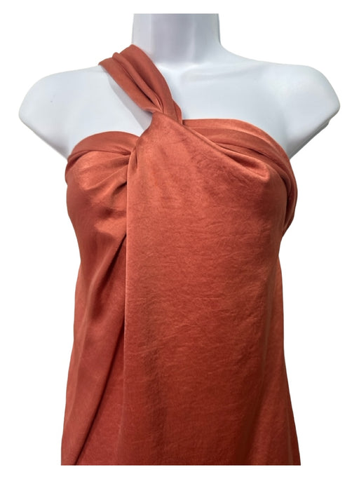 Nanushka Size S Orange Triacetate Blend Wrap Sleeveless Button Detail Midi Dress Orange / S